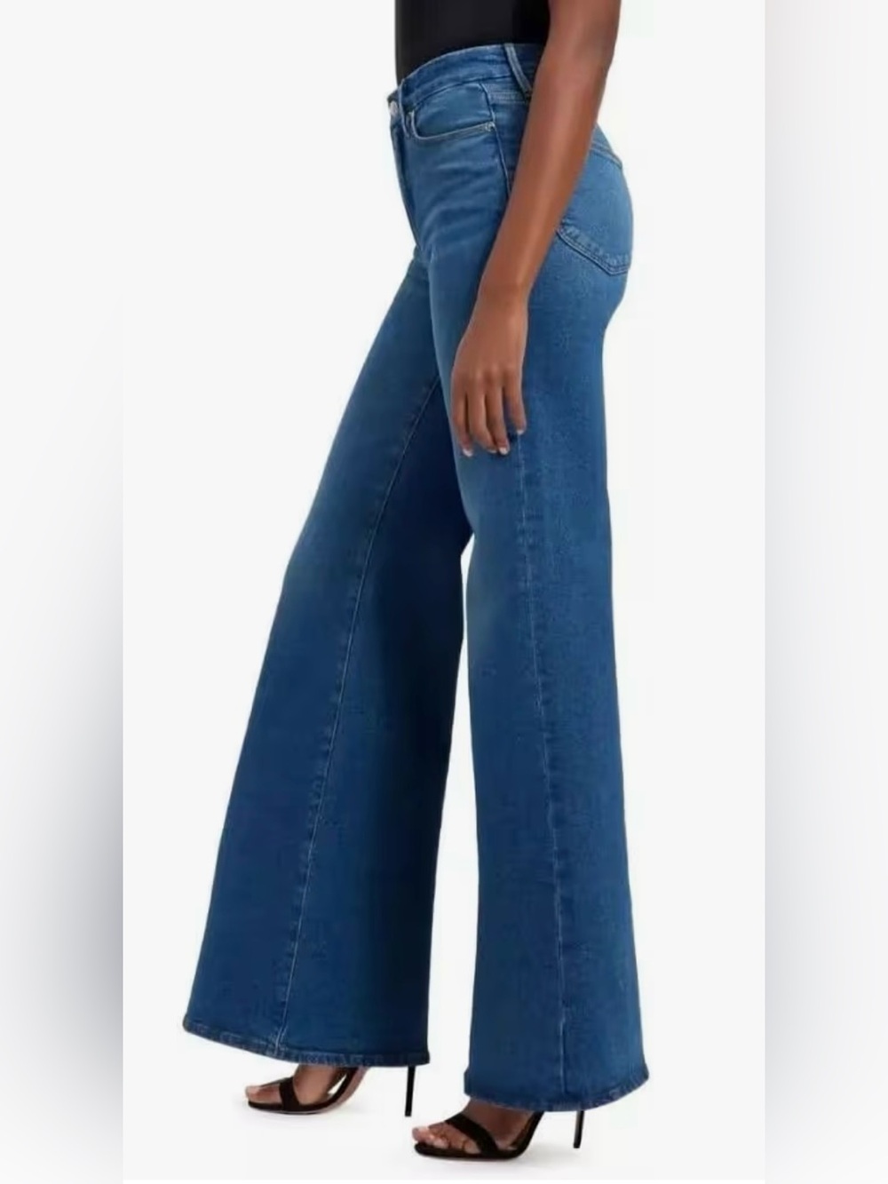 GOOD AMERICAN GOOD WAIST PALAZZO HIGH RISE WIDE LEG jeans New - Picture 4 of 16